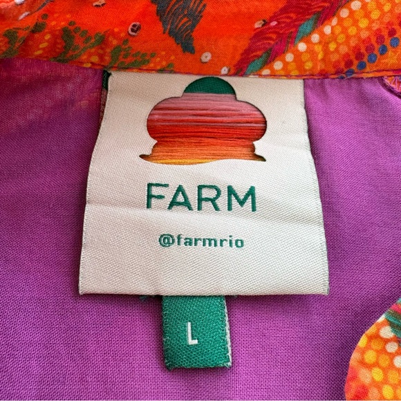 FARM RIO Colorful Scarf Print Swing Shirt Dress! NWOT! 3/4 Sleeve! COTTON. Large - Picture 10 of 14